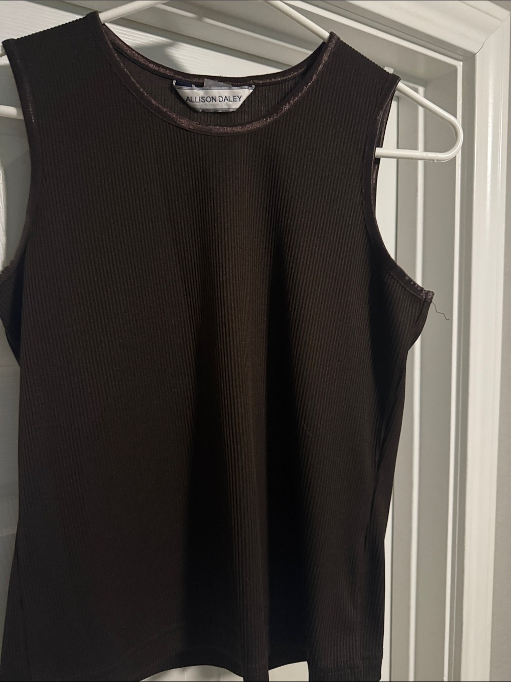 Allison Daley Dark Brown Ribbed Tank Top